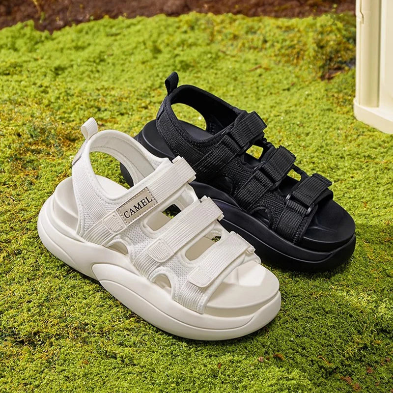 GOLDEN CAMEL Women's Summer Sandals Thick-soled Beach Sandal Ladies Shoes for Women Slippers Outerwear Fashion Heightening 2025