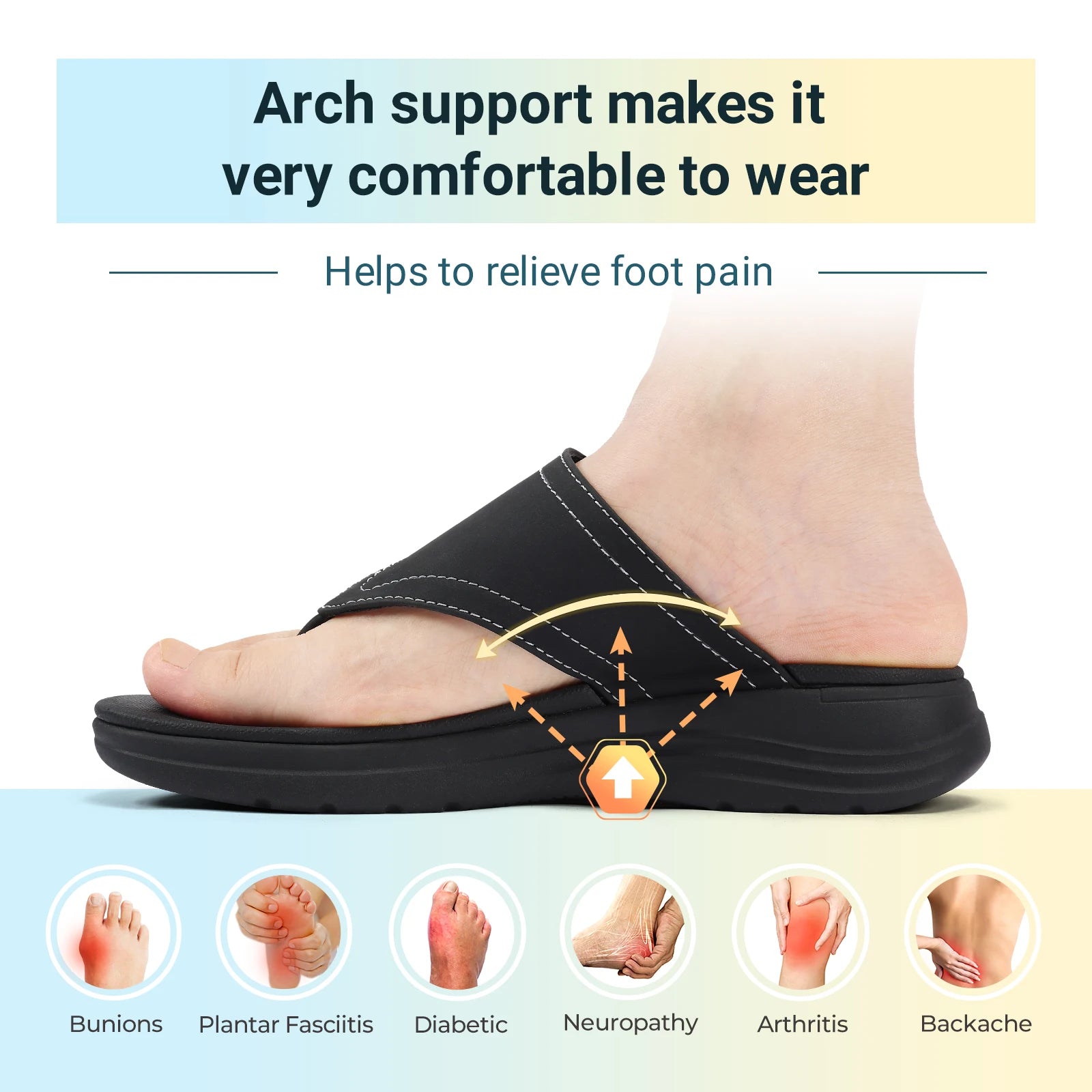 FitVille Women's Flip Flops Wide Width Comfortable and Adjustable Flip Flops for Women with Arch Support and Beach Non Slip