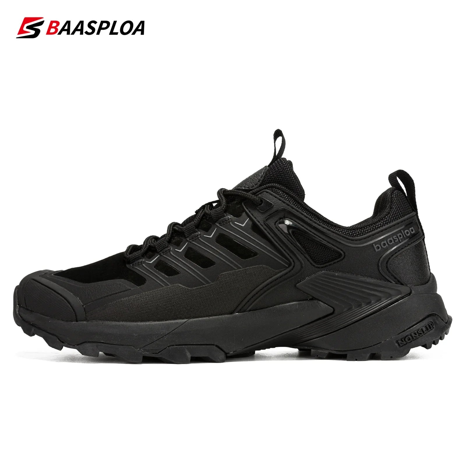 Baasploa New Hiking Shoes Men Outdoor Waterproof Anti-Skid Wear-Resistant Sneakers Male Casual Lightweight Lace up Walking Shoes