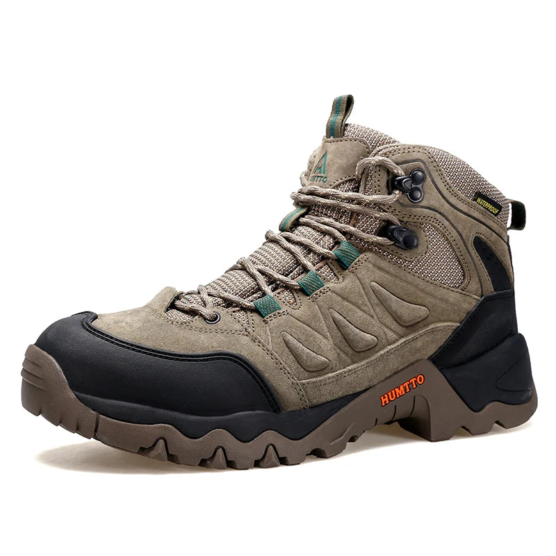 HUMTTO Shoes for Men Genuine Leather Hiking Men's Sports Shoes Non-slip Winter Outdoor Safety Sneakers Breathable Trekking Boots