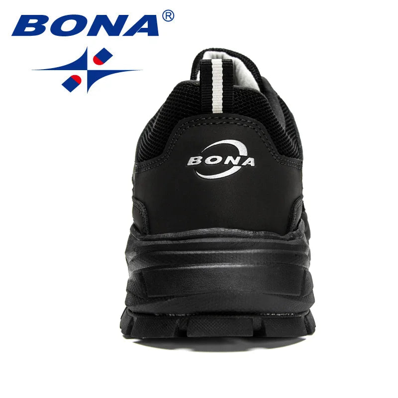BONA new designer classic running shoes, men's sports shoes, men's walking breathable shoes
