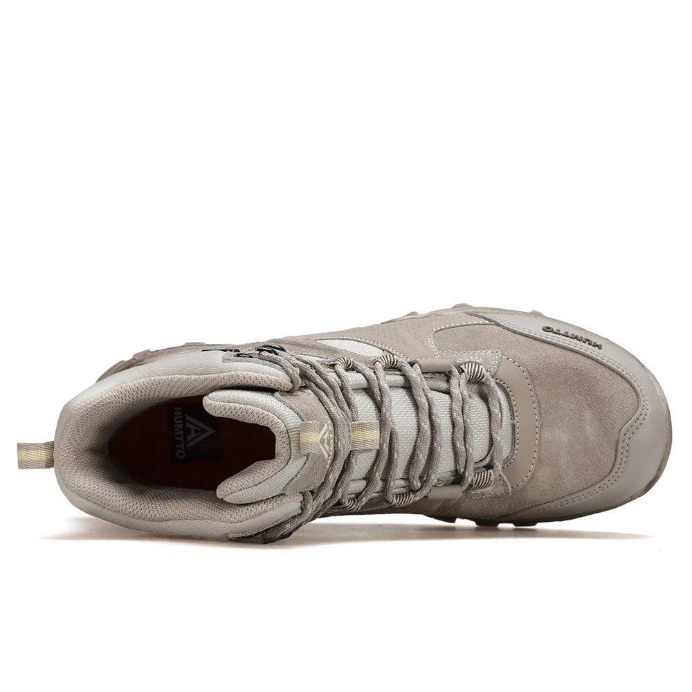 Bottes de randonnée imperméables HUMTTO, chaussures de randonnée d'extérieur de luxe pour hommes, baskets d'escalade, bottines de sécurité en cuir pour hommes