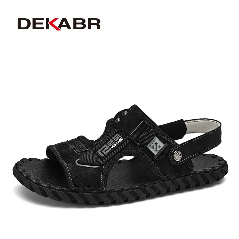 DEKABR 38-46 Summer Fashion Luxus Boy Pu Leather Slippers Tênis Masculino Casual Men's Sandals Shoes