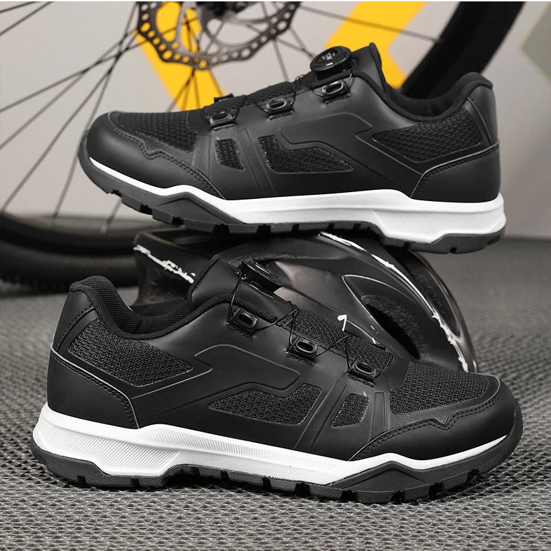 Cycling Shoes Man Mtb Cycling Sneaker Flat Pedal Bicycle Shoes Cleat Shoes Bicycle Mountain Bike Shoe Racing Lock Footwear Black