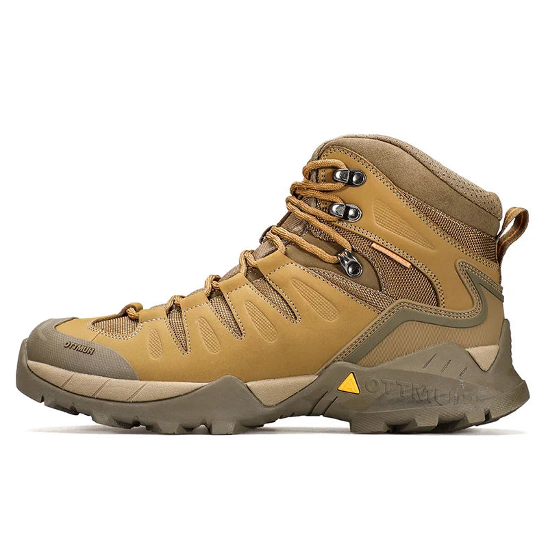 HUMTTO Shoes for Men Genuine Leather Hiking Men's Sports Shoes Non-slip Winter Outdoor Safety Sneakers Breathable Trekking Boots