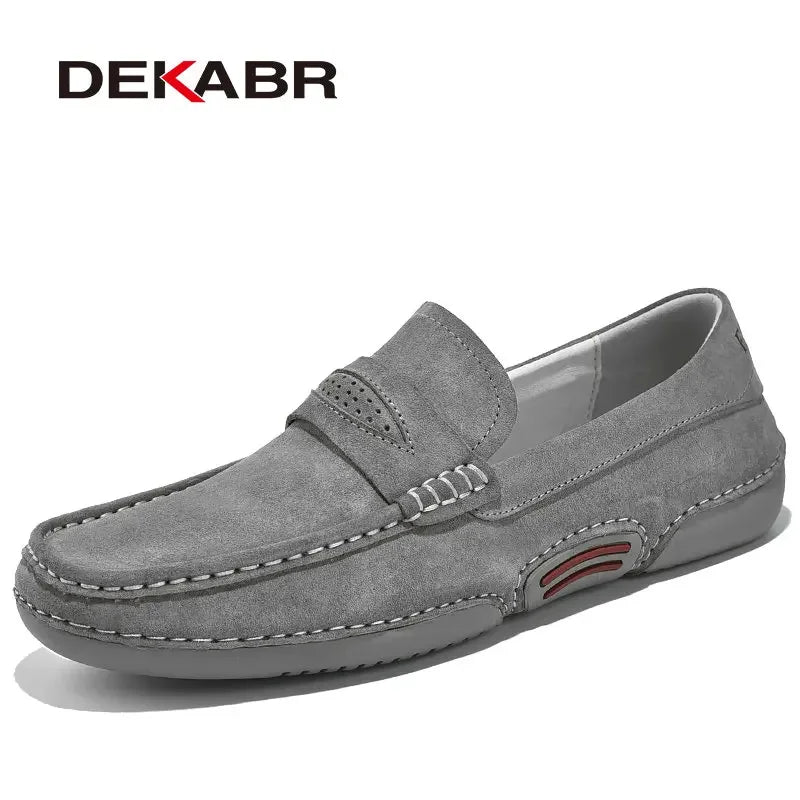 DEKABR Summer Men Casual Shoes Luxury Brand Genuine Leather Men Loafers Moccasins Breathable Slip on Italian Style Driving Shoes
