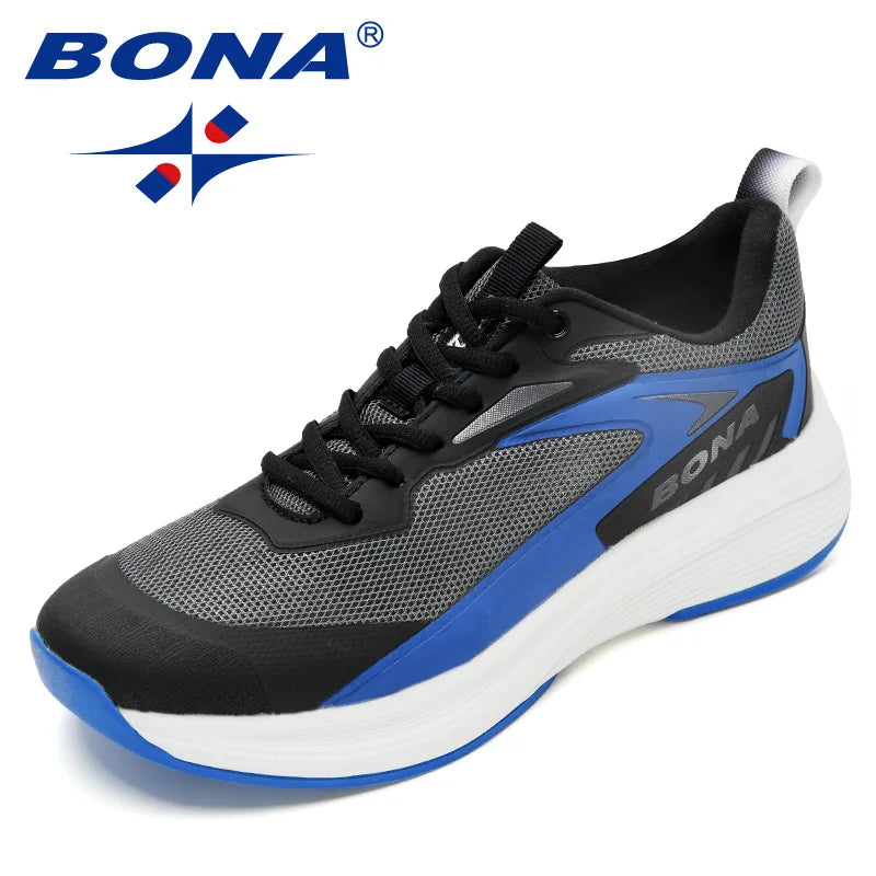 BONA Men's Sports Shoes Comfortable Running Shoes Anti slip Breathable Men's Shoes
