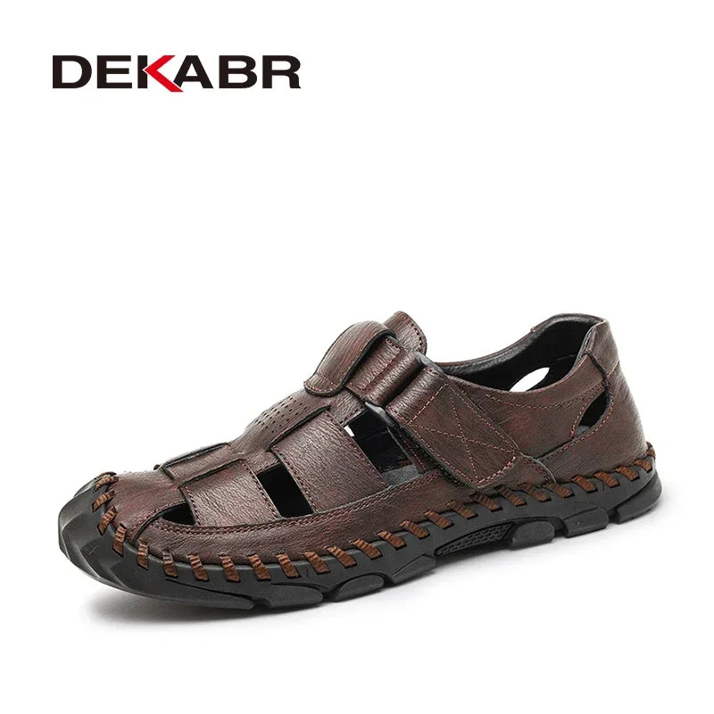 DEKABR Casual Shoes Men Sandals Leather Real Male Sandals Shoes Outdoor Mens Summer Sandals Fashion Comfortable Sandals