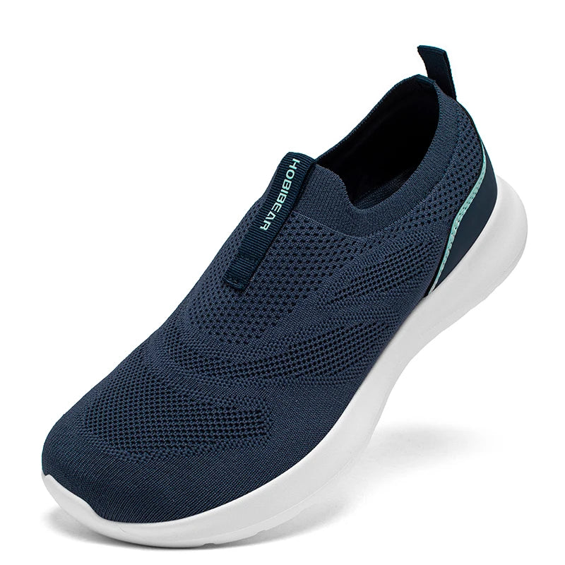 HOBIBEAR Unisex Running Shoes Wide Toe Comfortable Non Slip Sneakers Mesh Breathable Slip On Walking Shoes