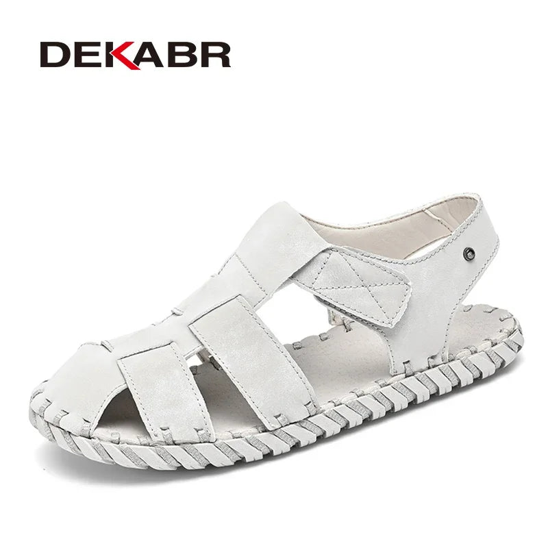 DEKABR Handmade Men Sandals Leisure Beach Shoes Fashion Boy Luxus Pu Leather Big Plus Size 38-46 Shoes Men