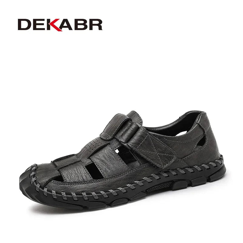 DEKABR Casual Shoes Men Sandals Leather Real Male Sandals Shoes Outdoor Mens Summer Sandals Fashion Comfortable Sandals