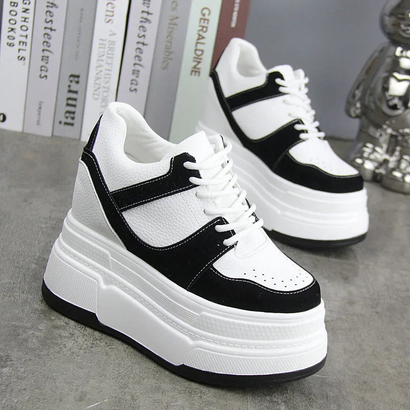 Fujin 8cm 10cm 12cm British Genuine Leather Boots Platform Wedge High Brand Ankle Winter Plush Women Autumn Spring Cowboy Shoes