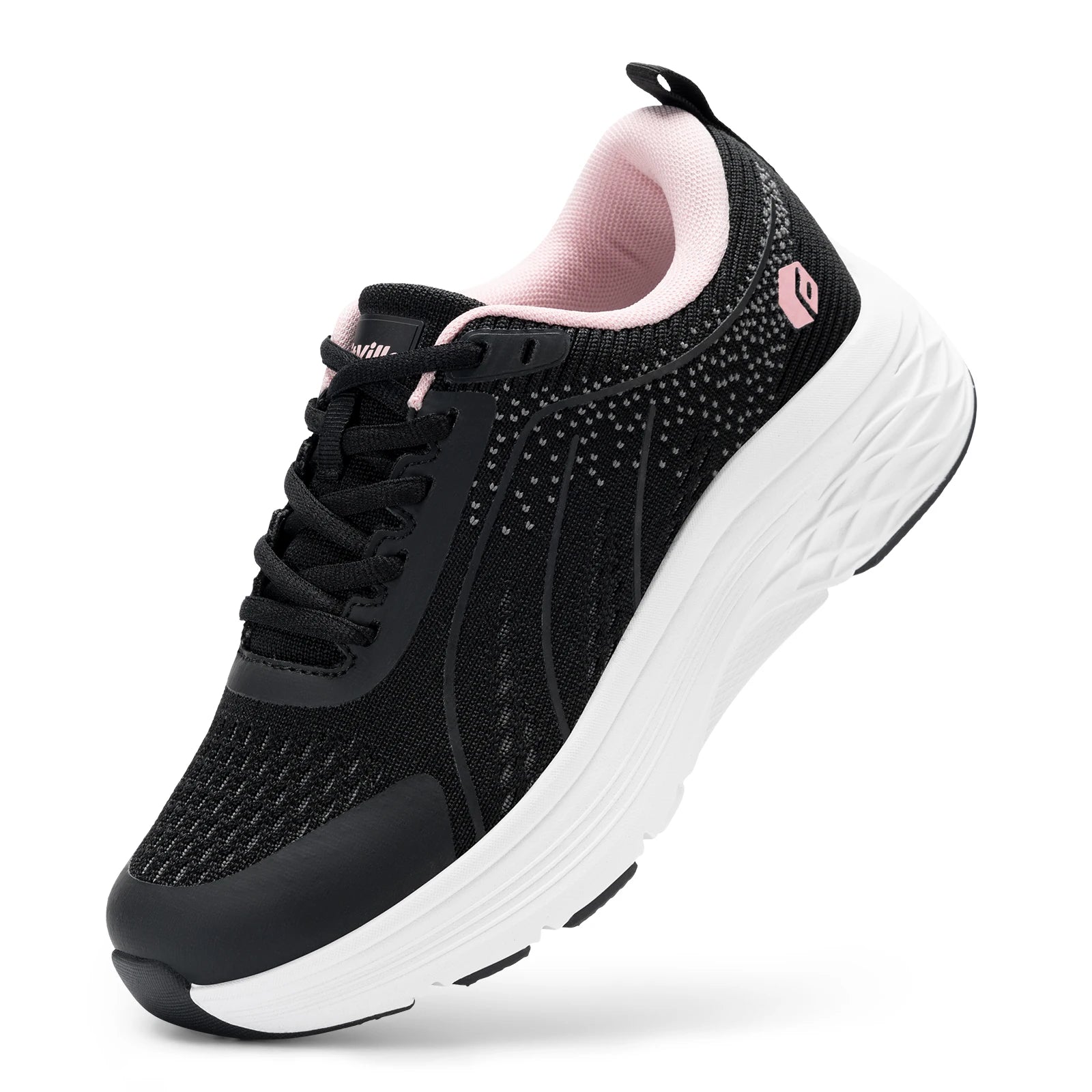 FitVille Women's Sport Shoes Max Cushioning Lightweight Sneakers Wide Width for Flat Foot Plantar Fasciitis Heel Pain Relief