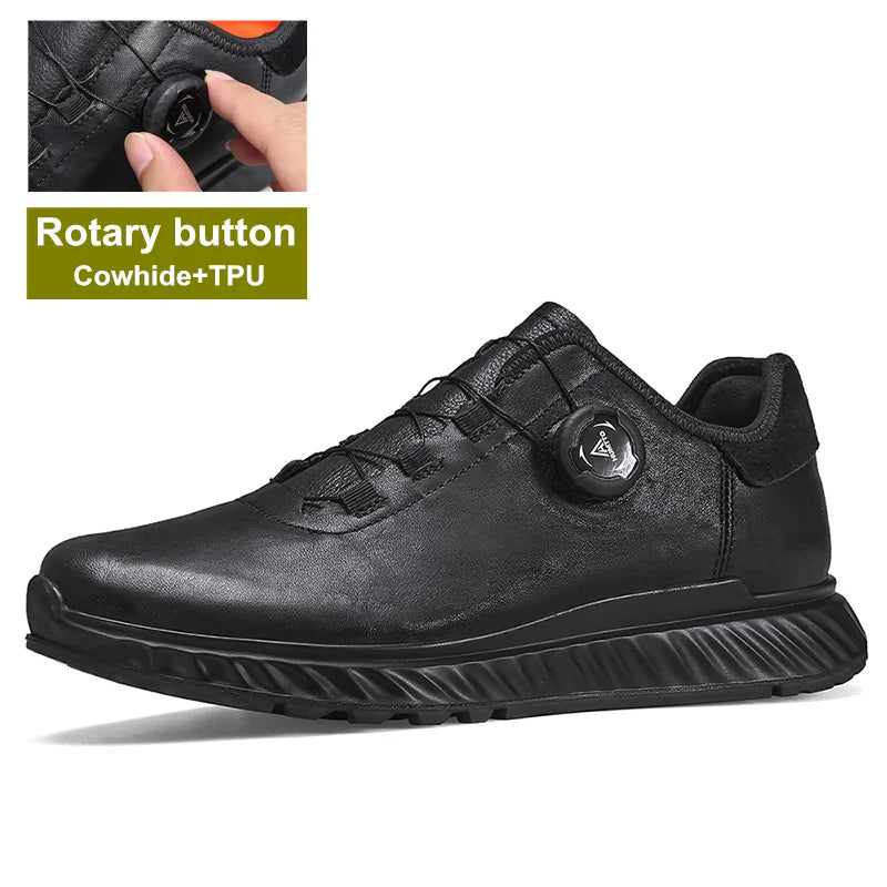 Baskets HUMTTO pour hommes, chaussures de course de luxe de créateur, chaussures de sport respirantes pour hommes, tennis en cuir noir, baskets décontractées pour hommes