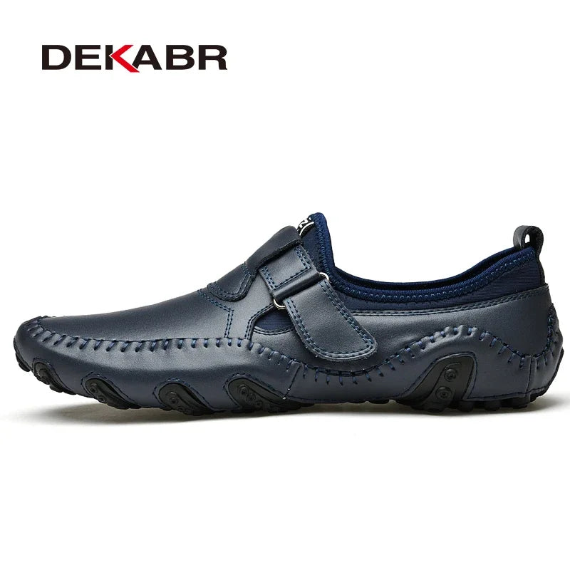 DEKABR Fashion Loafer Shoes Men Genuine Leather Soft Comfy Slip-on Moccasins Handmade Man Casual Shoes Drive Walk Luxury Leisure