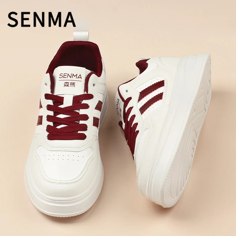 SENMA Unisex Casual Sneakers Skate Shoes Men's / Women's Sneakers Student Thick-soled Sports Casual Shoes Men White Sneakers
