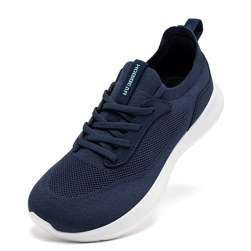 HOBIBEAR Wide Toe Running Shoes Men Women Mesh Lace Up Walking Sneakers Lightweight Breathable Shoes