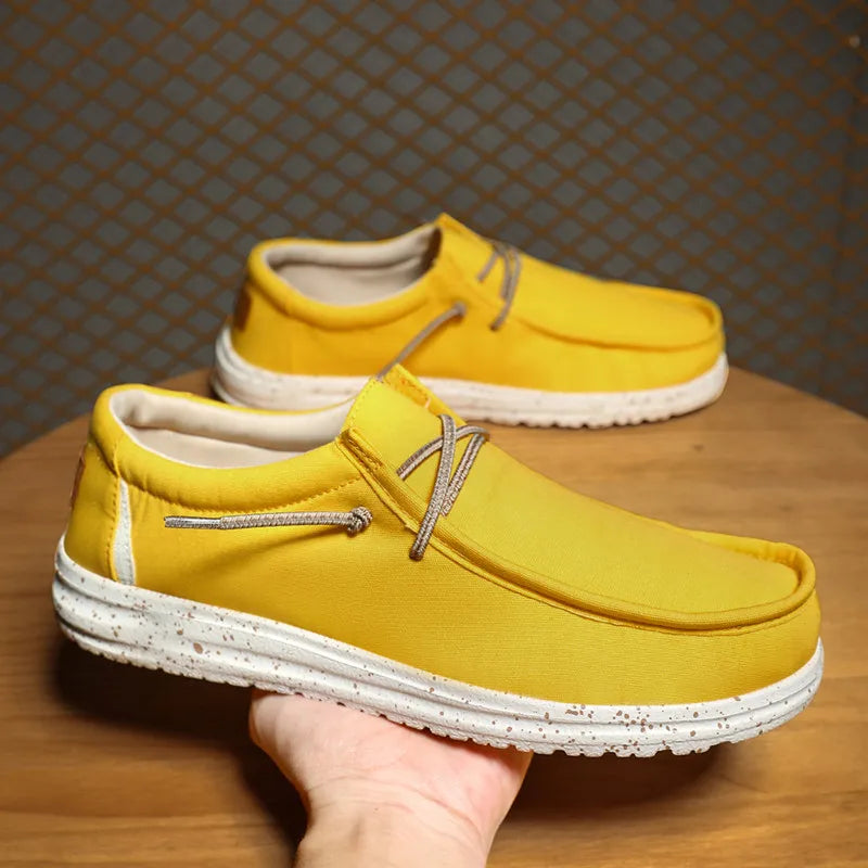 Chaussures décontractées pour hommes, grandes tailles 40-48, baskets plates d'extérieur pour hommes, chaussures bateau légères, mocassins de conduite, chaussures respirantes en toile pour hommes