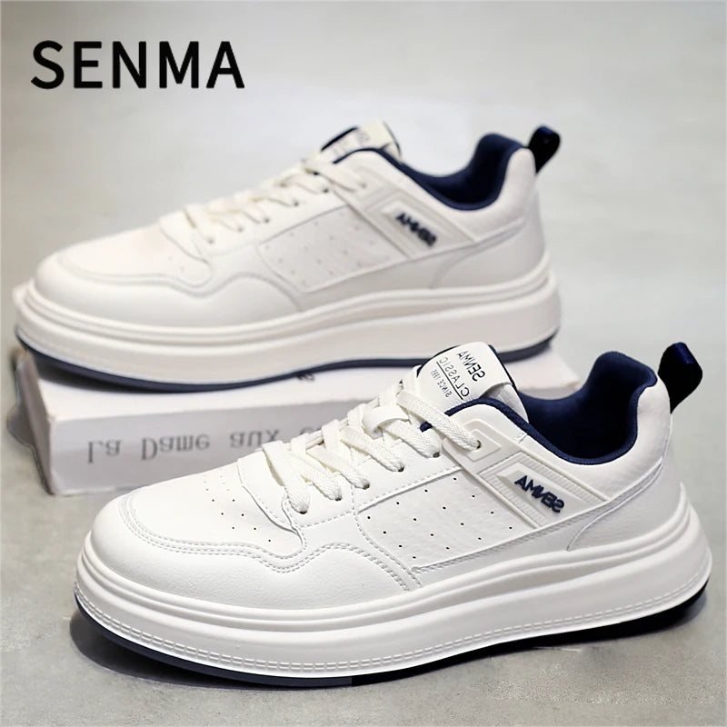 SENMA Luxury Men's Shoes Thick Soled Leather Small White Shoes Men Trendy Shoes Board Shoes Men's Sneakers Women's Casual Shoes