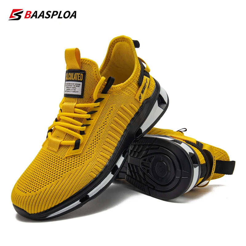 Baasploa Lightweight Running Shoes For Men Casual Men's Designer Mesh Sneakers Lace-Up Male Outdoor Sports Walking Shoe