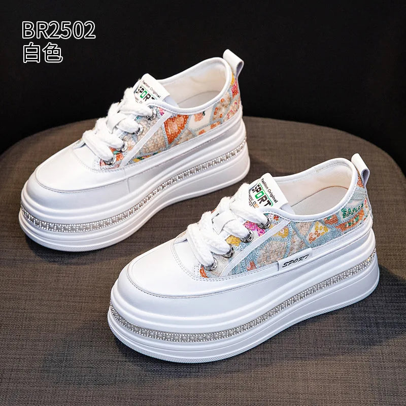 Fujin 8cm Women Sandals Platform Wedge Summer Shoes Air Mesh Sneaker Shoes Mules Shoes Sandals Slides Women Slippers Breathable