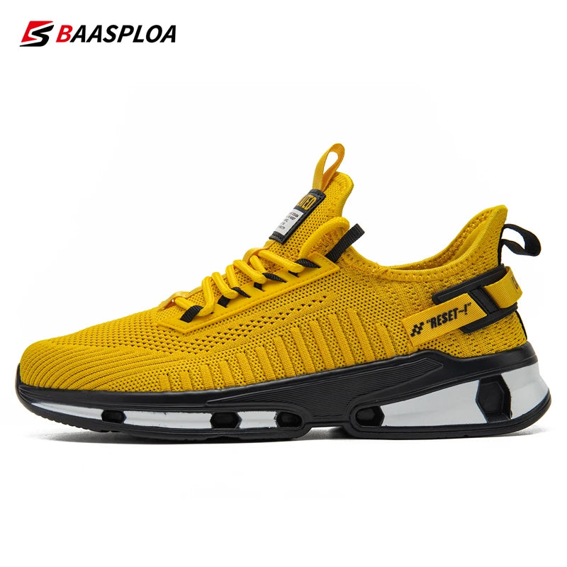 Baasploa Lightweight Running Shoes For Men Casual Men's Designer Mesh Sneakers Lace-Up Male Outdoor Sports Walking Shoe