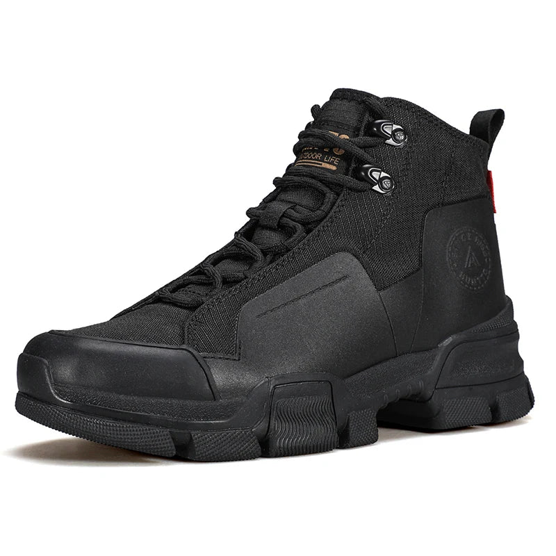 HUMTTO Chaussures de randonnée respirantes en cuir véritable pour hommes, chaussures de sport antidérapantes pour hommes, baskets de sécurité d'extérieur pour l'hiver