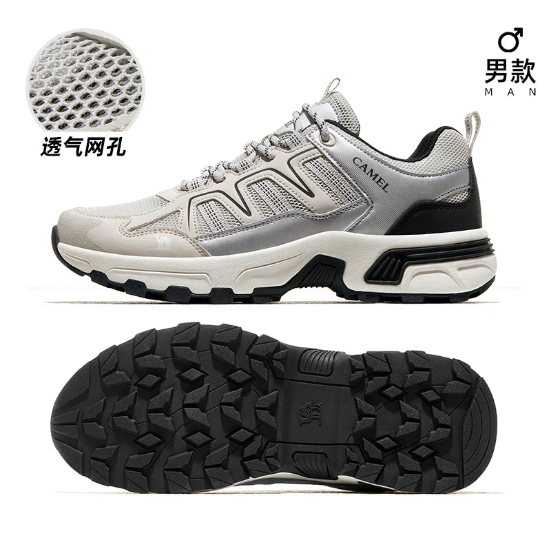 GOLDEN CMAEL Mesh Hiking Shoes Men Women Sneakers Breathable Non-slip Sports Running Trekking Shoes for Men Summer 2025 New