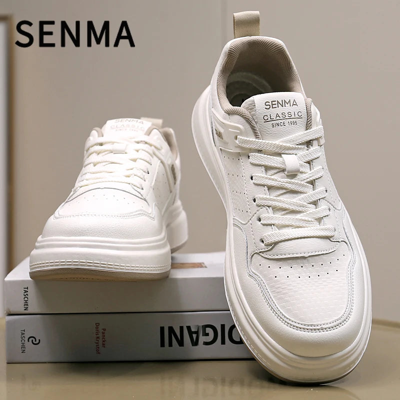 SENMA Luxury Men's Shoes Thick Soled Leather Small White Shoes Men Trendy Shoes Board Shoes Men's Sneakers Women's Casual Shoes