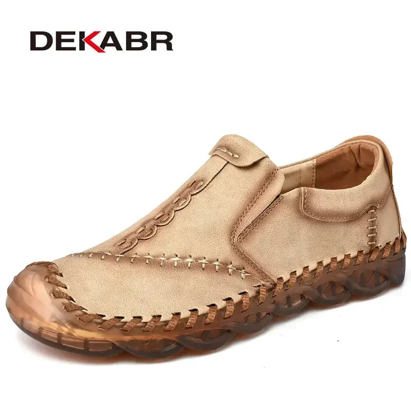 DEKABR Fashion Casual Men Shoes Leather Handmade Driving Shoes Adult Brand Mens Loafers Soft Slip-on Men Footwear Size 38~46
