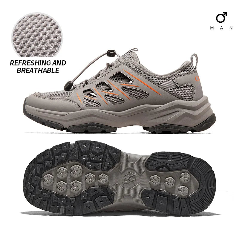 GOLDEN CAMEL Hiking  Shoes for Women Summer Beach Sandals Seaside Breathable lightweight Mesh Sports Closed Toe Sandal Men 2024