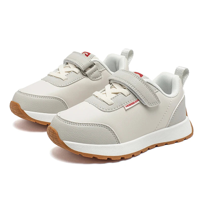 HOBIBEAR Kids Running Shoes Boys Girls Non Slip Casual Sneaker Hook Loop Artificial Leather Walking Shoes