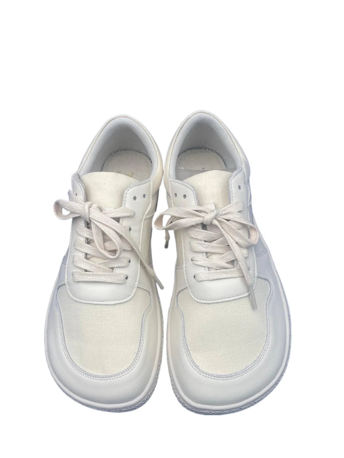 Tipsietoes  Barefoot Genuine Leather+Canvas Sneaker For Women Men Flat Soft Zero Drop Sole Wider Toe Box Flexible Light Weight