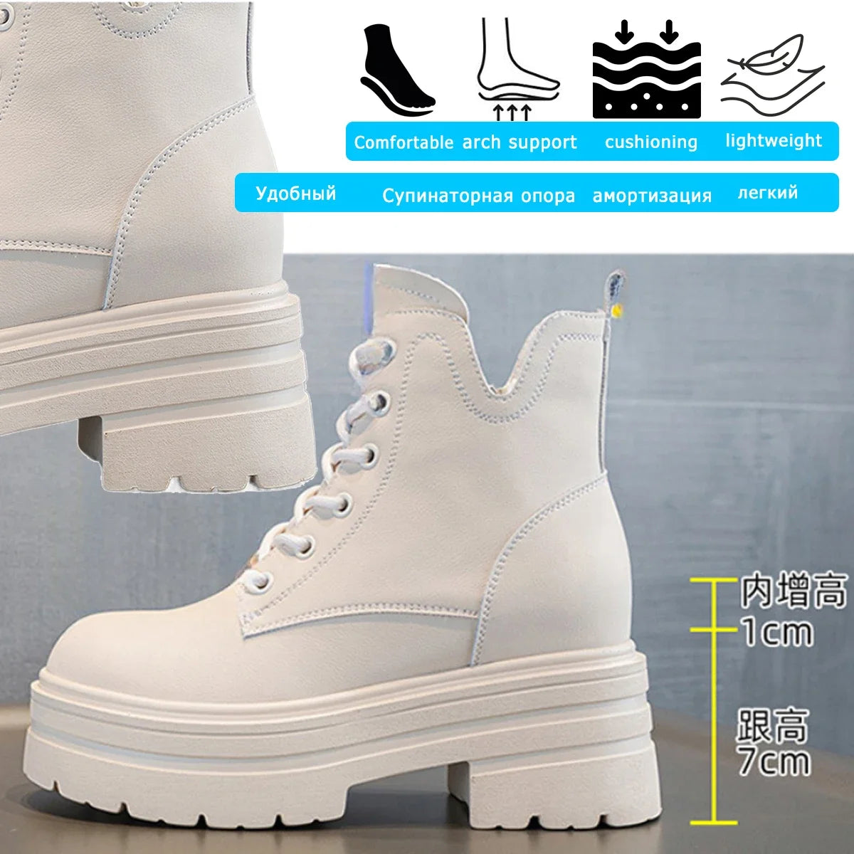 Fujin 8cm Cow Suede Genuine Leather Platform Wedge Flats Women Spring Chelsea Luxury Shoes  Ankle Autumn Booties Chunky Heels