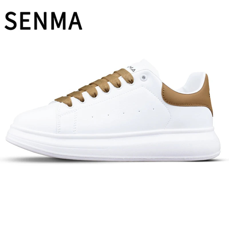 SENMA Men's Fashion Sneakers Women Low Top Walking Shoes Daily Comfortable Casual Lace-up Non Slip Tennis Sneakers Skate Shoes