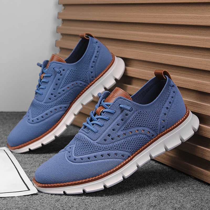 Plus Big Size 50 51 52 53 54 Mens Stylish Mesh Shoes Brogues Loafers Summer Lightweight Breathable Non-Leather Casual Shoes