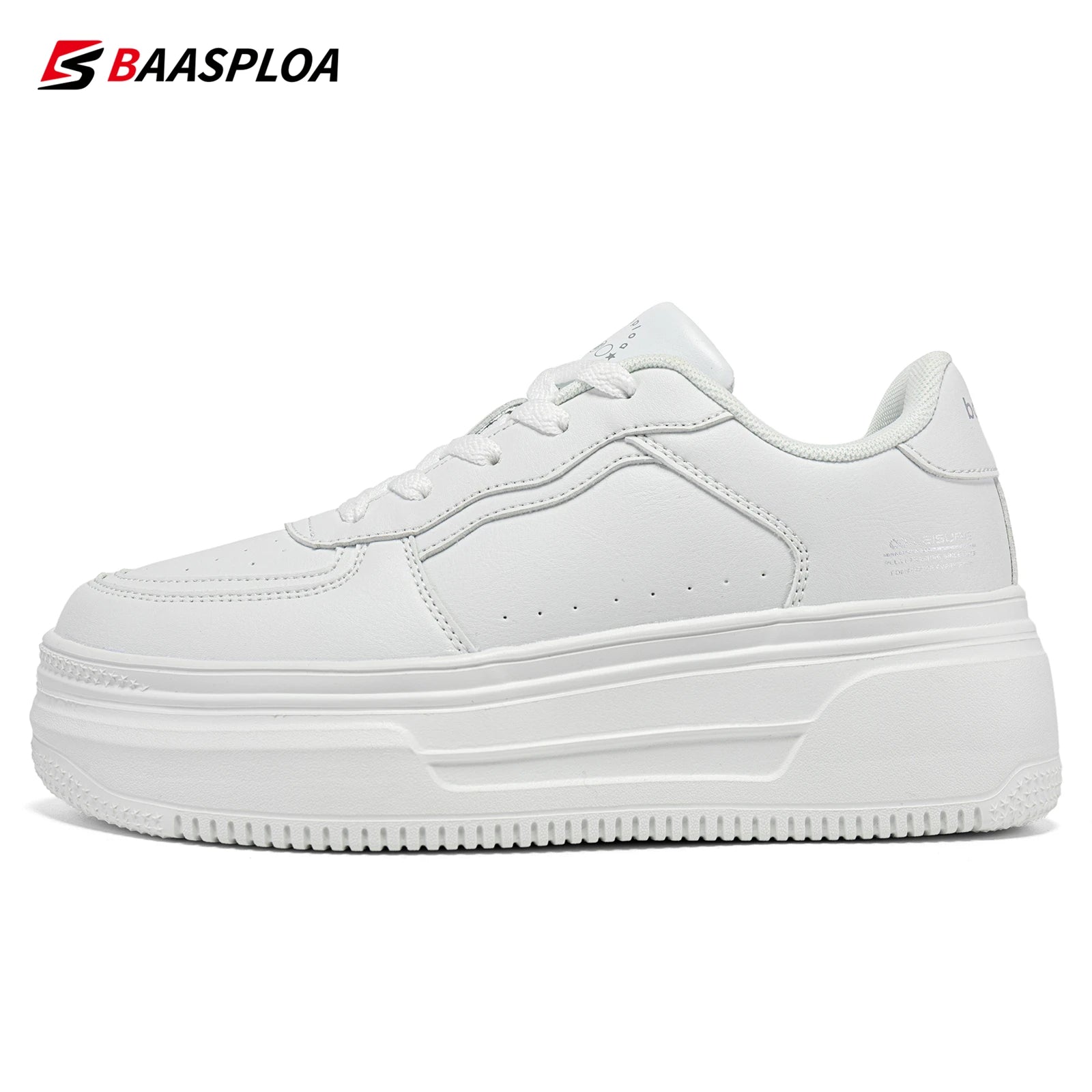 Baasploa Women Casual Walking Shoes Fashion Lightweight Leather Platform Shoes Female Outdoor Non-Slip Sneakers Free Shippi