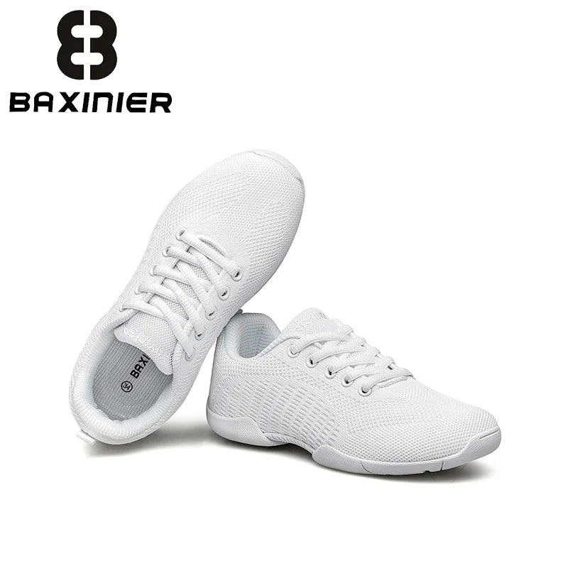 White Cheer Shoes for Girls Youth Cheerleading Shoes Dance Tumbling Sneakers Tennis Hip Hop Walking Sneakers
