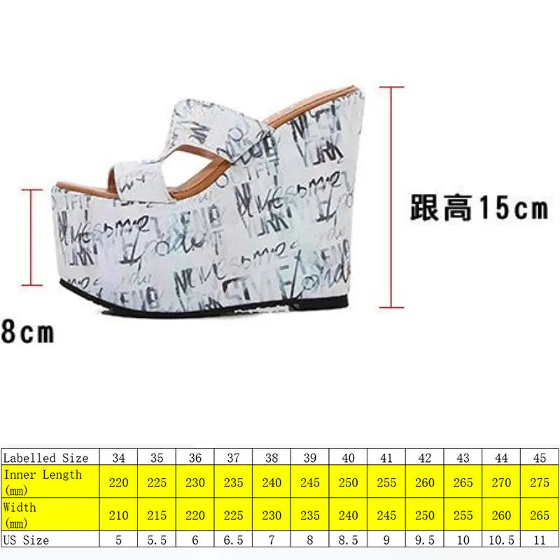Fujin 15cm New Microfiber Platform Wedge Slippers Shoes Fashion Women Summer Sandal Slides Beach Shoes Girls Slip on High Heel
