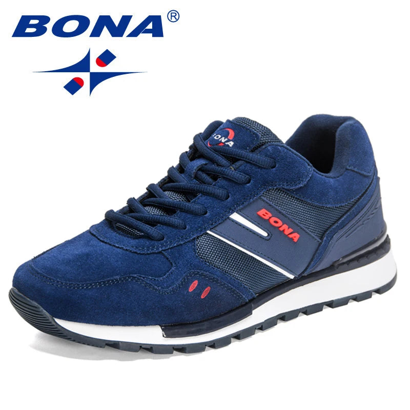 BONA 2022 New Designers Running Shoes Fashion Sneakers Men Large Size Light Comfortable Casual Shoes Man Jogging Sports Shoes