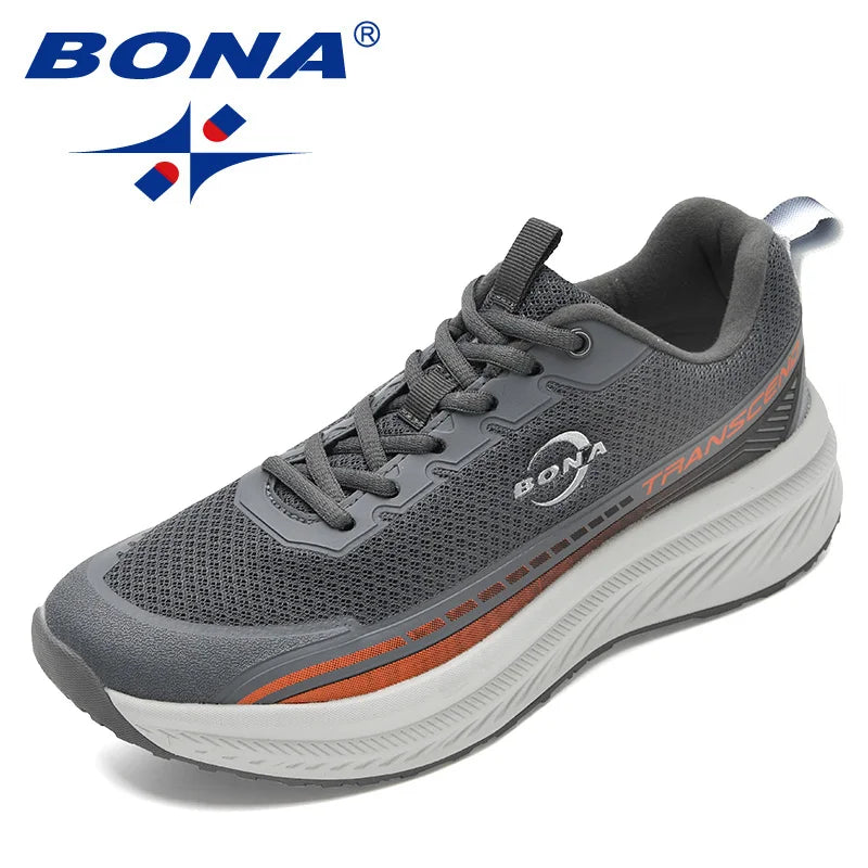 BONA sports shoes shock-absorbing men's sports shoes breathable sports shoes designer men's sports shoes