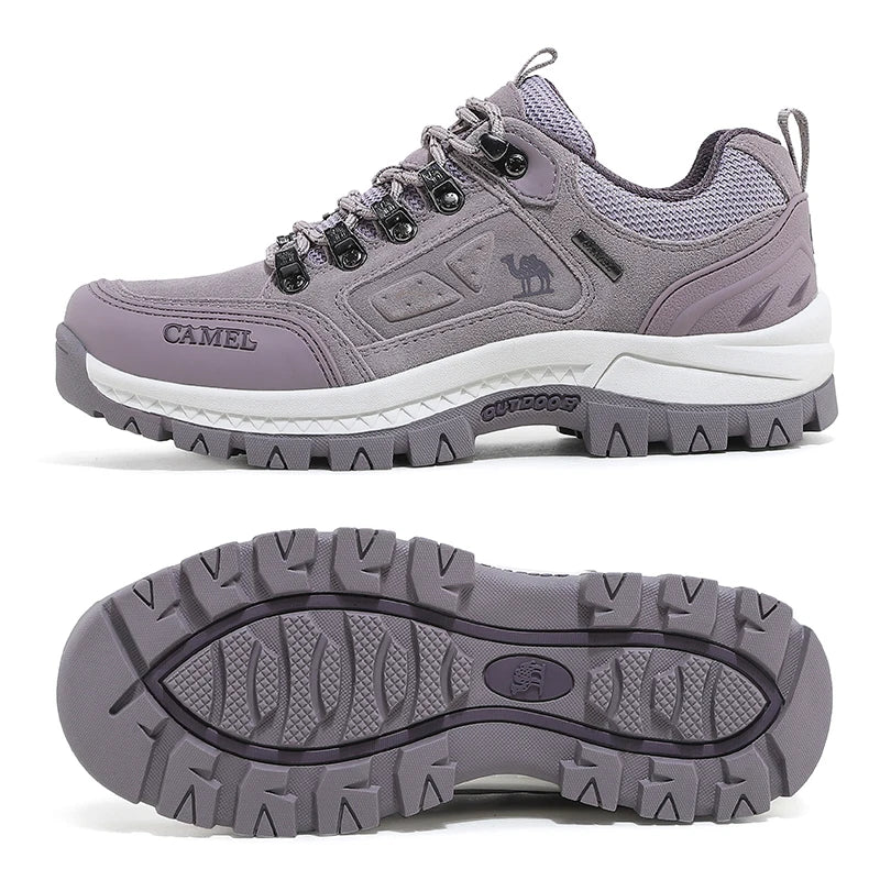 GOLDEN CAMEL Outdoors Hiking Shoes Women Anti-Slip Breathable Trekking Shoes for Men Climbing Leather