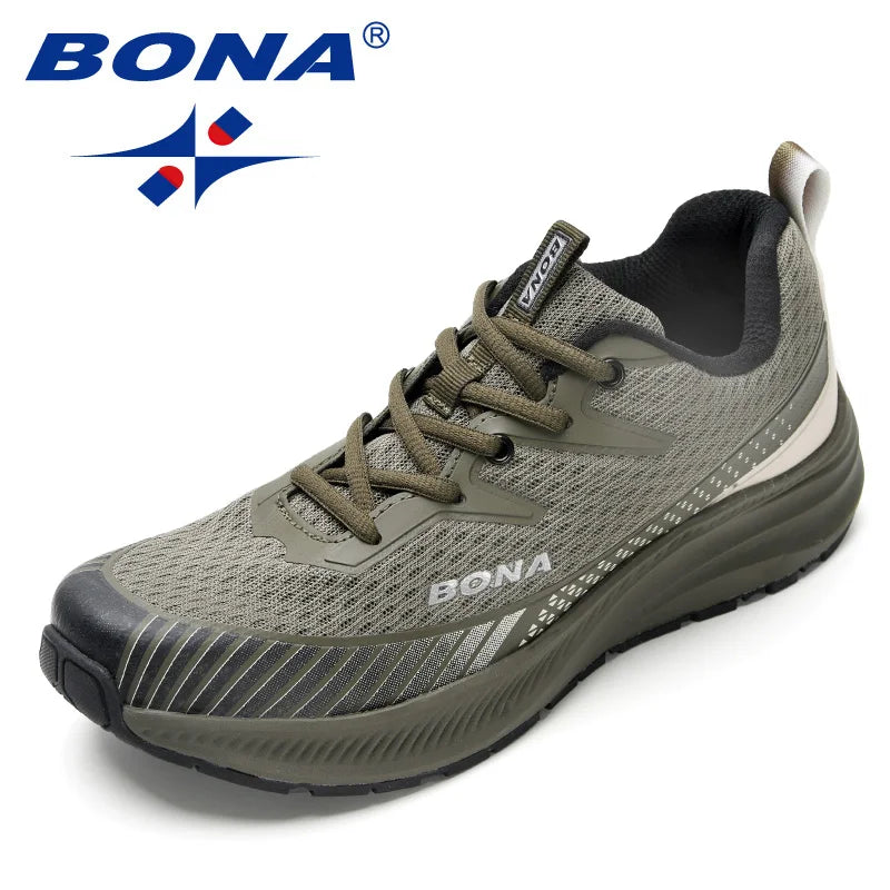 BONA Men's Running Shoes Shock Absorber Anti-Slip Men's Shoes Breathable Men's