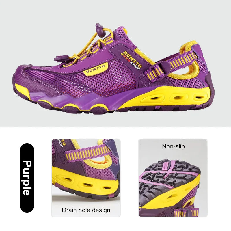 HUMTTO Summer Hiking Shoes Breathable Trekking Shoes Womens Outdoor Water Sneakers for Women Quick Drying Beach Barefoot Sandals