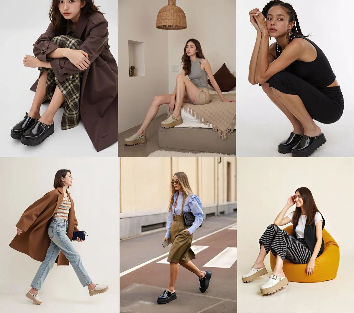 Fujin 7cm Patent Leather Platform Wedge Flats Autumn Breathable Slip on Pumps Spring Synthetic Mary Jane High Brand Shoes