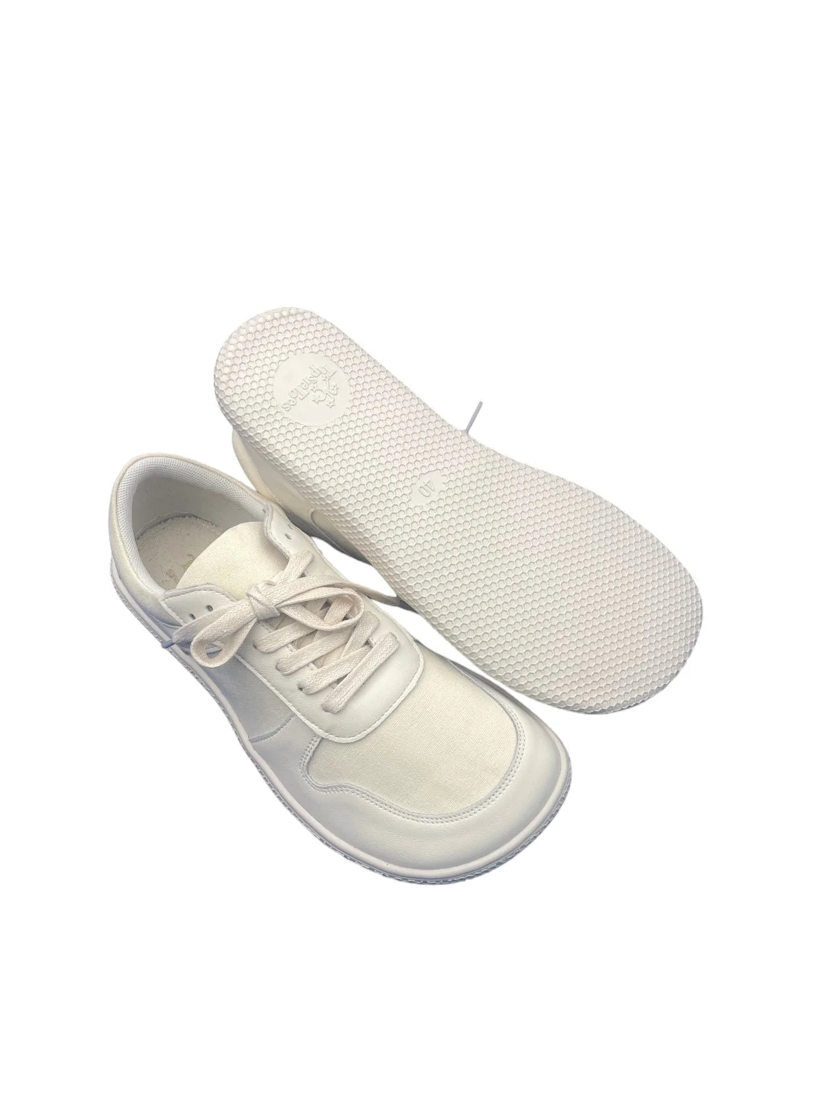 Tipsietoes  Barefoot Genuine Leather+Canvas Sneaker For Women Men Flat Soft Zero Drop Sole Wider Toe Box Flexible Light Weight