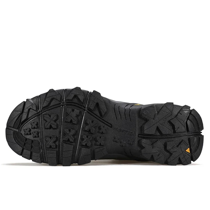 HUMTTO Breathable Trekking Boots Genuine Leather Hiking Shoes for Men Outdoor Men's Sports Shoes Non-slip Winter Safety Sneakers
