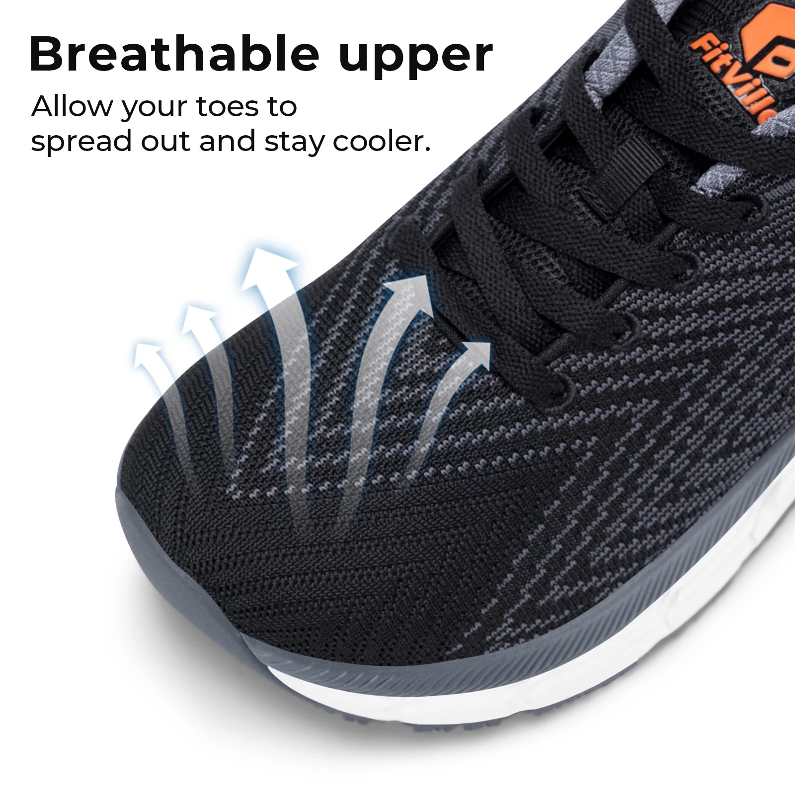 Wide Toe Box Men'S Shoes Cushioned Extra Wide Width Non Slip Running Shoe Comfortable Lightweight Sneakers For Fat Feet