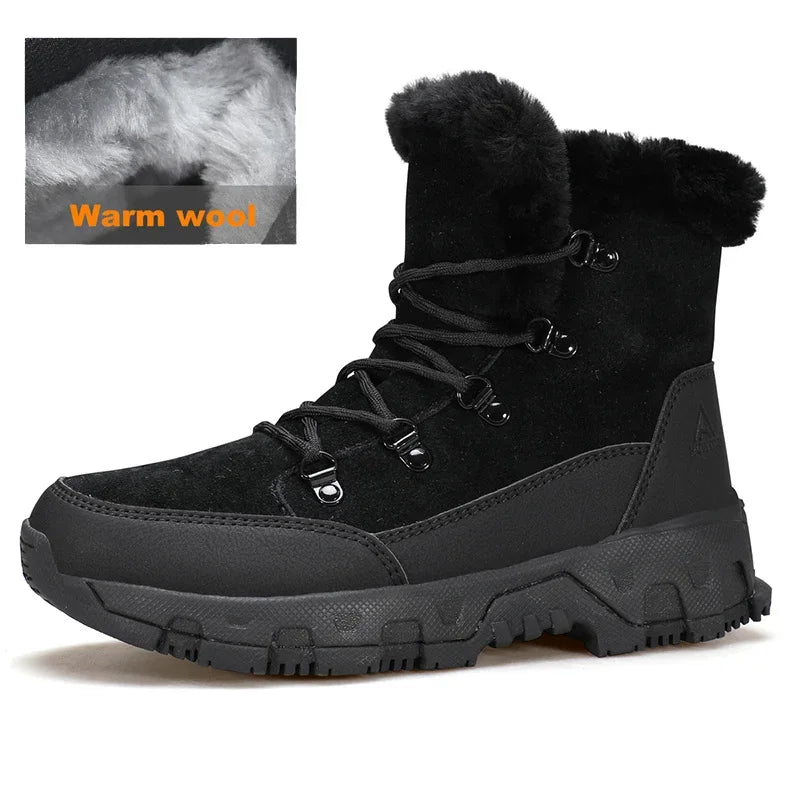 HUMTTO Winter Hiking Boots Leather Trekking Women's Trainers Luxury Designer Snow Boots Outdoor Casual Shoes 2024 Woman Sneakers