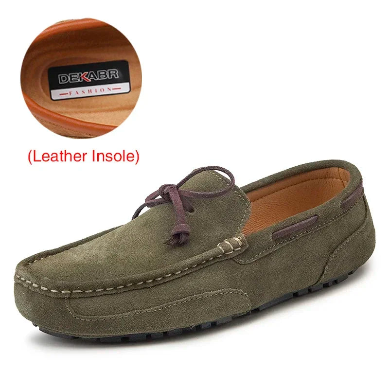 DEKABR Genuine Leather Men Shoes Luxury Brand Casual Slip On Formal Loafers Men Moccasins Male Driving Shoes Warm Loafers